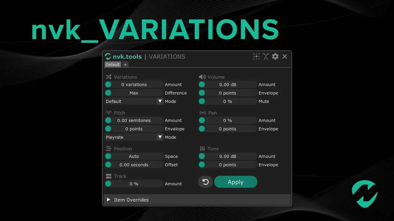 nvk_VARIATIONS - Instant Variations in Reaper